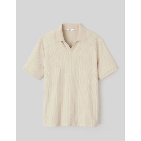 Polo maille fantaisie Gris clair