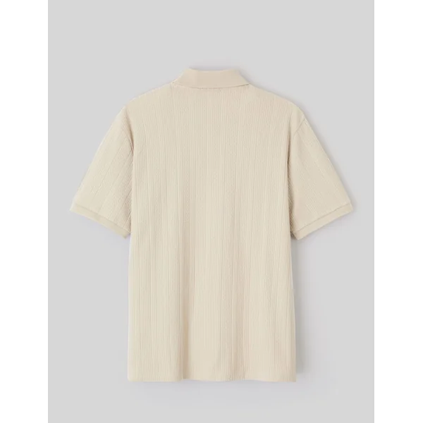Polo maille fantaisie Gris clair