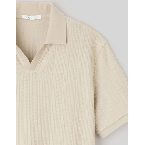 Polo maille fantaisie Gris clair