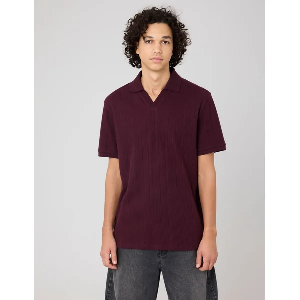 Polo maille fantaisie Lie de vin