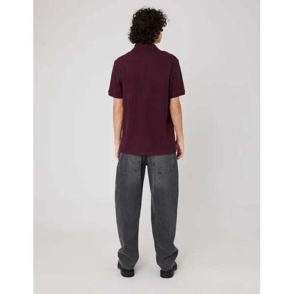 Polo maille fantaisie Lie de vin