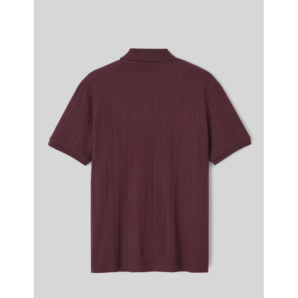 Polo maille fantaisie Lie de vin