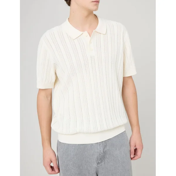 Polo maille fantaisie Naturel