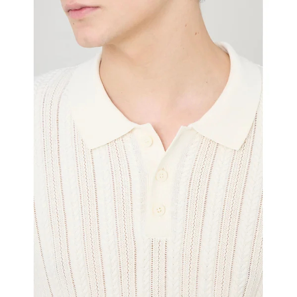 Polo maille fantaisie Naturel
