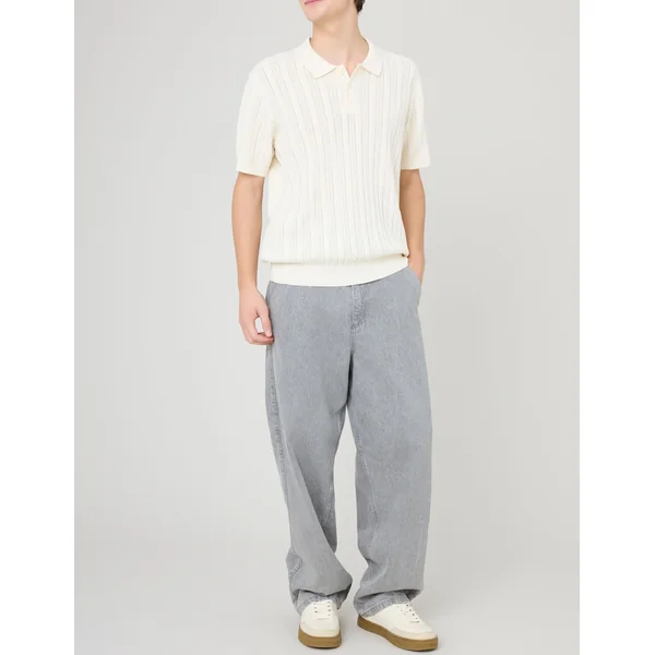 Polo maille fantaisie Naturel