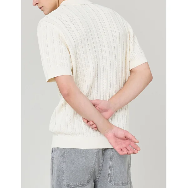Polo maille fantaisie Naturel