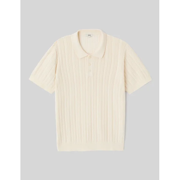Polo maille fantaisie Naturel