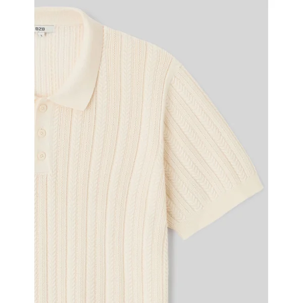Polo maille fantaisie Naturel