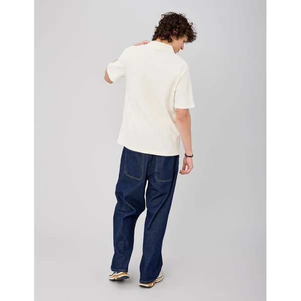 Polo matière fantaisie Blanc écru