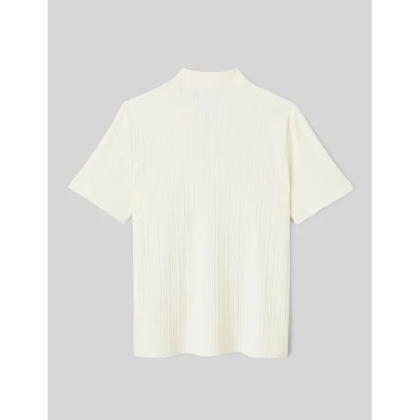 Polo matière fantaisie Blanc écru