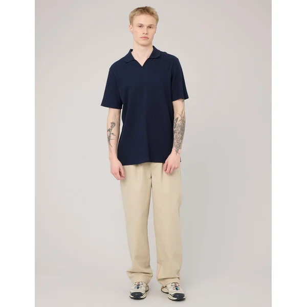 Polo matière fantaisie Bleu foncé