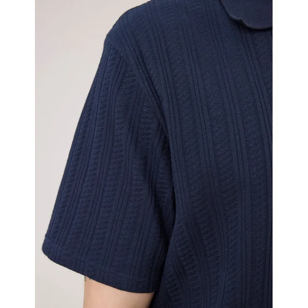 Polo matière fantaisie Bleu foncé