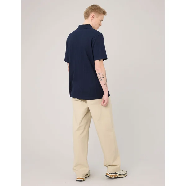 Polo matière fantaisie Bleu foncé
