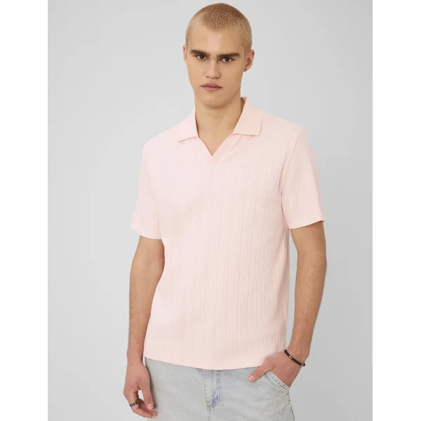 Polo matière fantaisie Rose