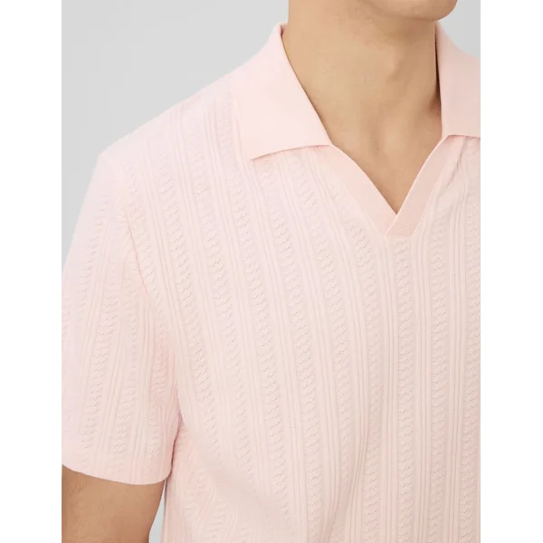 Polo matière fantaisie Rose