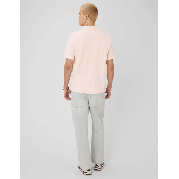 Polo matière fantaisie Rose