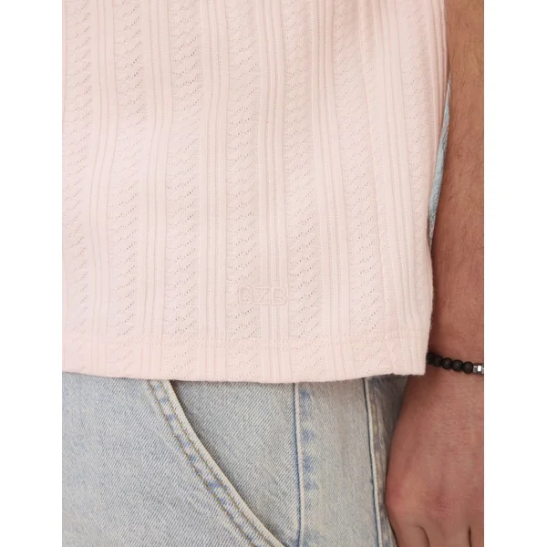 Polo matière fantaisie Rose