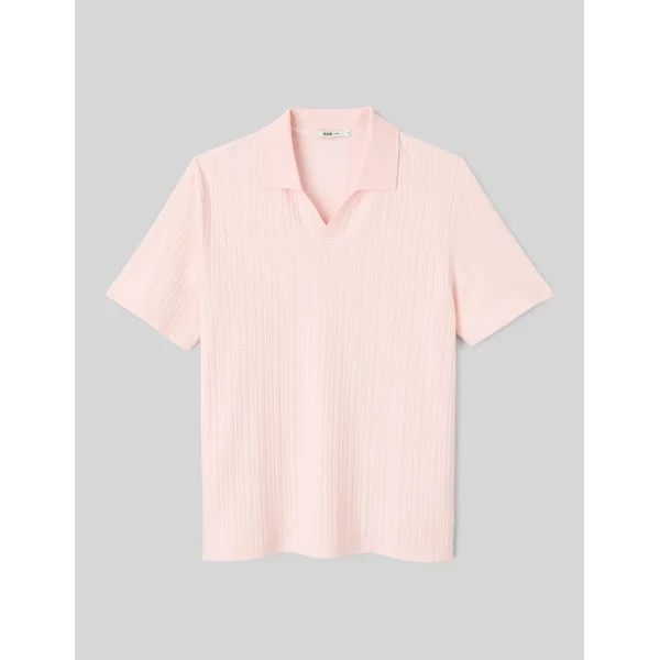 Polo matière fantaisie Rose