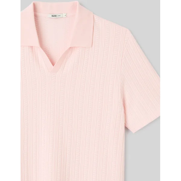 Polo matière fantaisie Rose