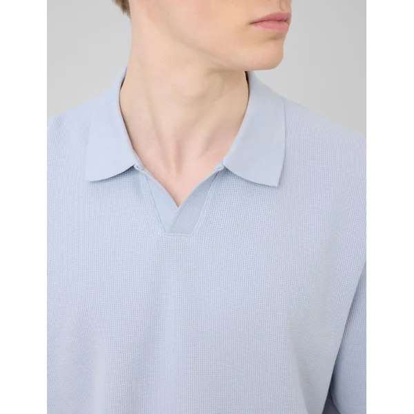 Polo matière gaufrée Bleu clair