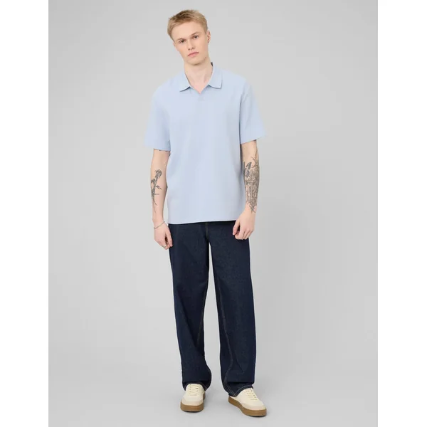 Polo matière gaufrée Bleu clair