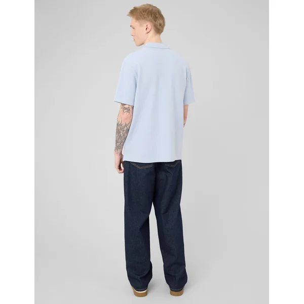 Polo matière gaufrée Bleu clair