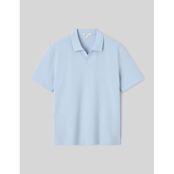 Polo matière gaufrée Bleu clair