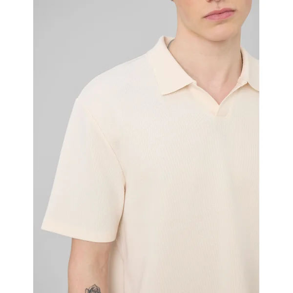 Polo matière gaufrée Naturel