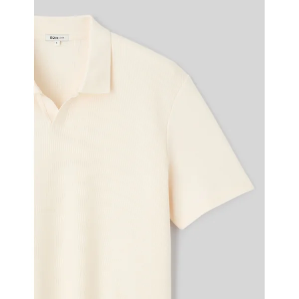 Polo matière gaufrée Naturel