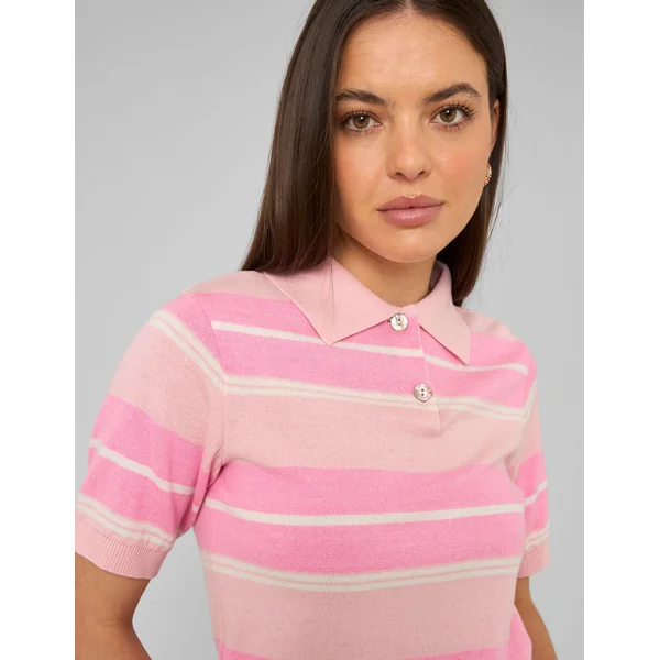 Polo rayé en maille Multicolore