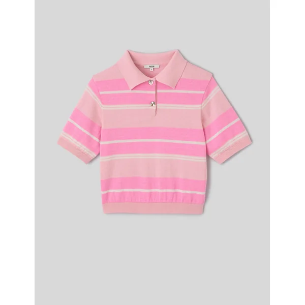 Polo rayé en maille Multicolore