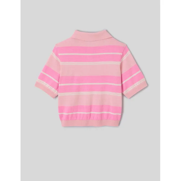 Polo rayé en maille Multicolore