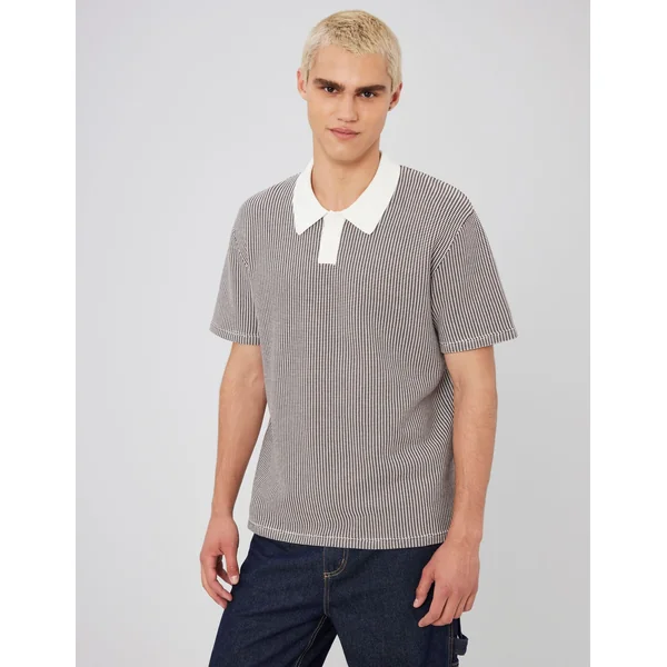 Polo tricot Marron foncée