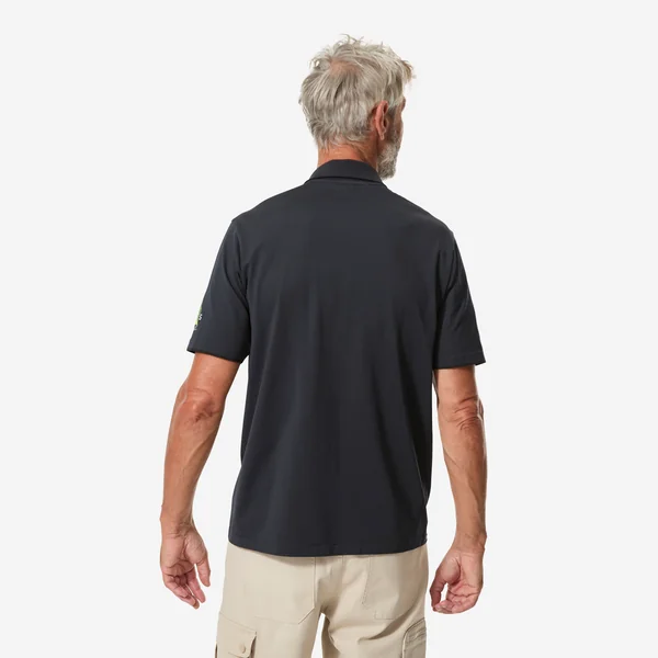 Polo voile respirant sans couture avec séchage rapide homme, 500 gris foncé