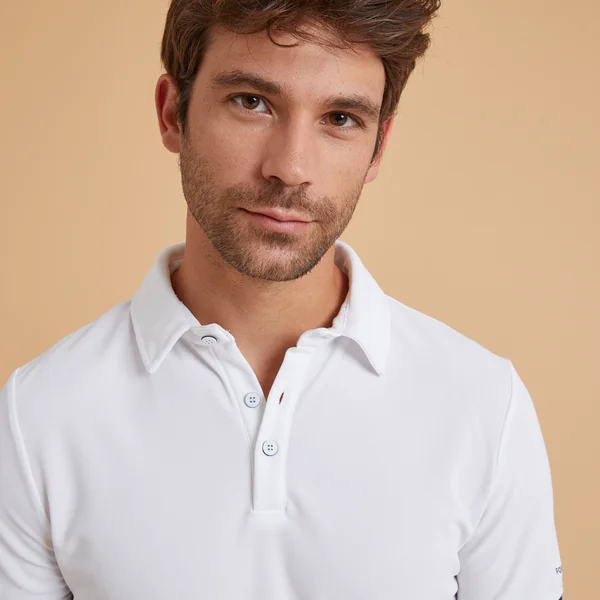 Polo équitation Homme Blanc