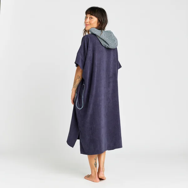 Poncho de plage surf adulte à partir de 150 cm, 900 Fish bleu gris