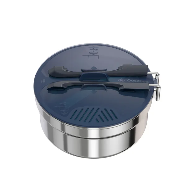 Popote 100 de camping et bivouac en acier inox - 1 personne - 6 éléments.
