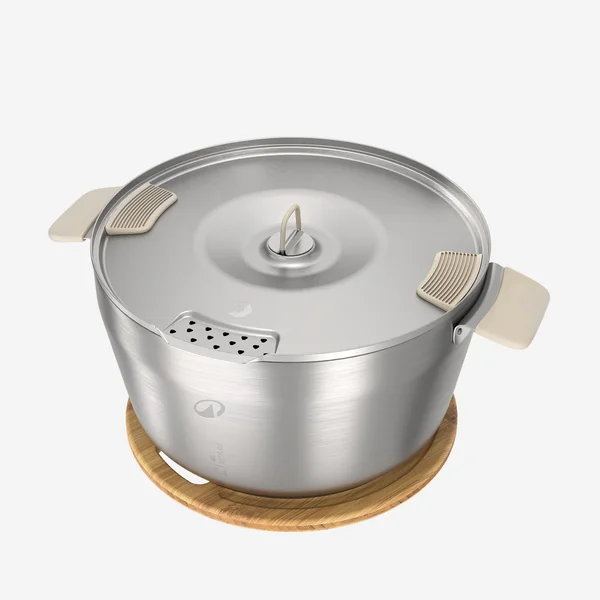 Popote 900 de camping XL en inox + anti-adhésif - 4 personnes - 33 éléments