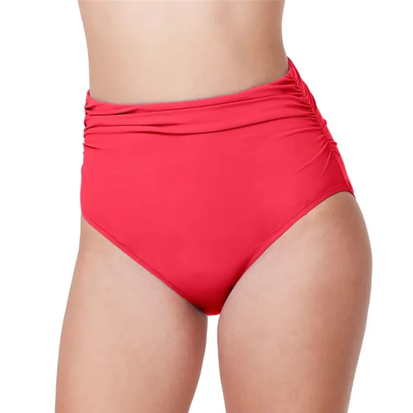 Profile by Gottex - Culotte de maillot plissée sur les côtés taille haute Corail 12 Tutti Frutti