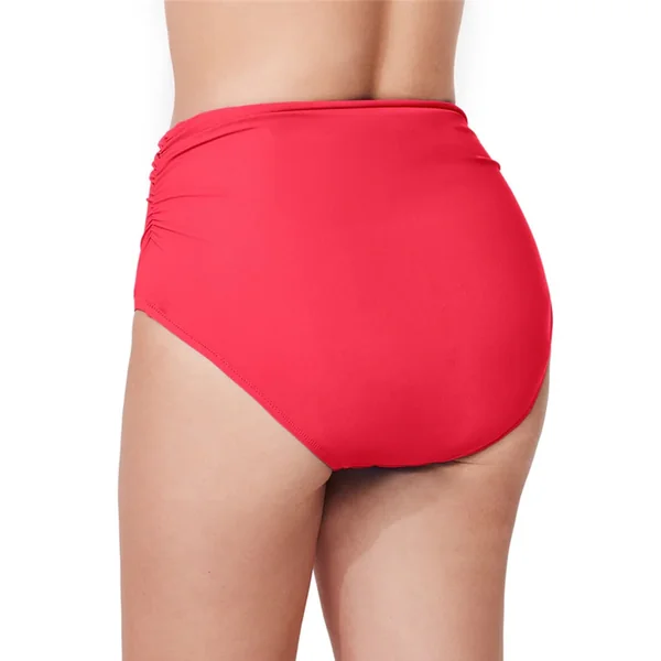 Profile by Gottex - Culotte de maillot plissée sur les côtés taille haute Corail 14 Tutti Frutti