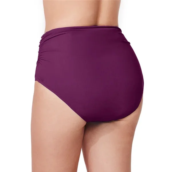 Profile by Gottex - Culotte de maillot plissée sur les côtés taille haute Wine 12 Tutti Frutti