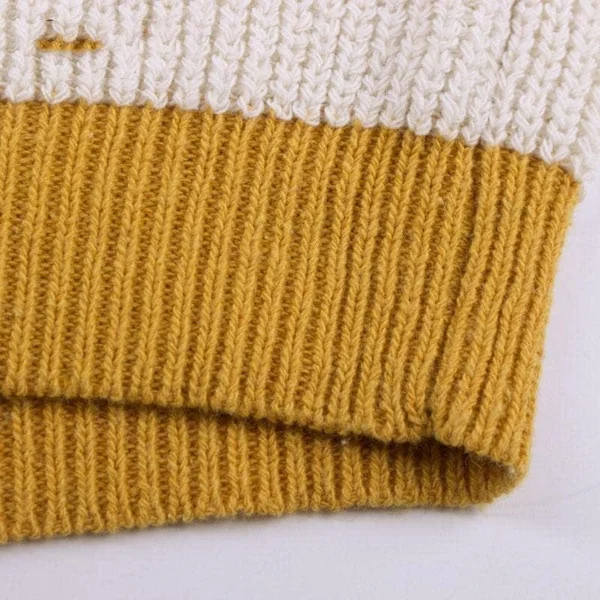Pull Bohème Rayure Jaune et Blanche