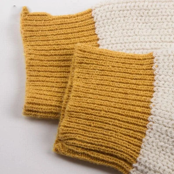 Pull Bohème Rayure Jaune et Blanche