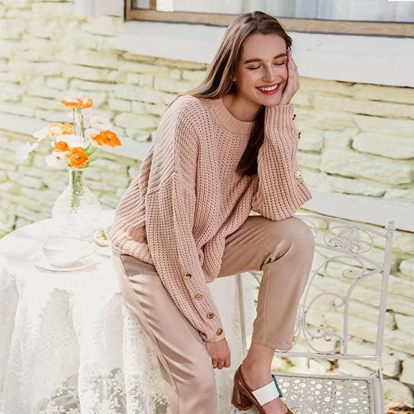 Pull Bohème Rose Chic