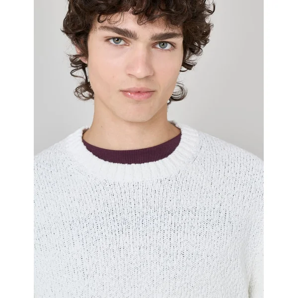 Pull bouclette Blanc écru