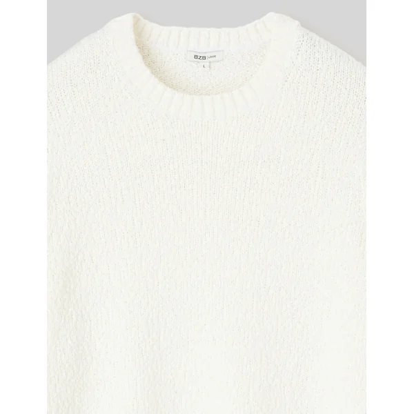 Pull bouclette Blanc écru