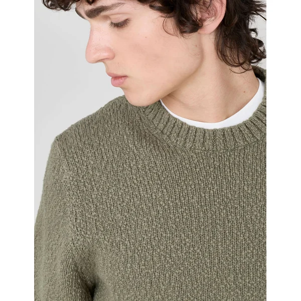 Pull bouclette Vert Kaki