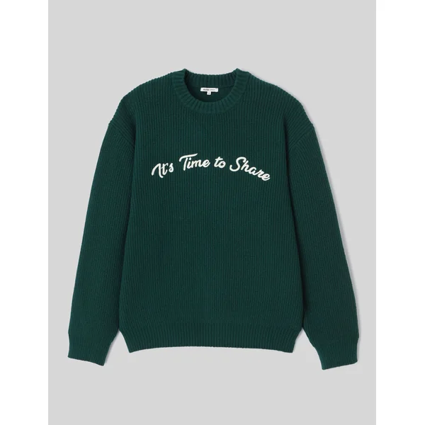 Pull broderie fantaisie Vert