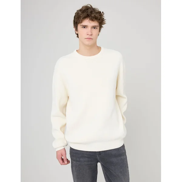 Pull chenille col rond Naturel