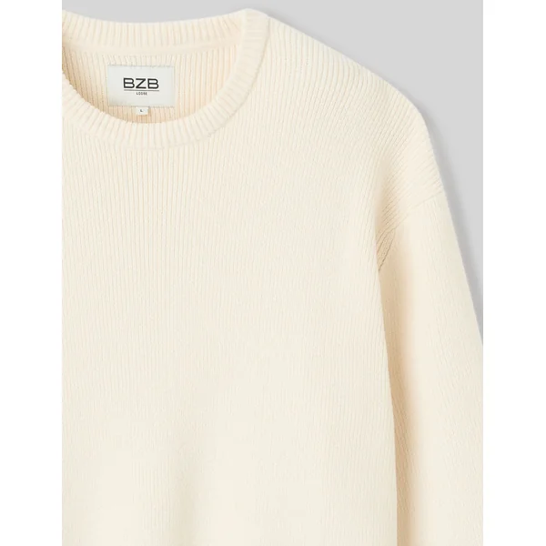 Pull chenille col rond Naturel